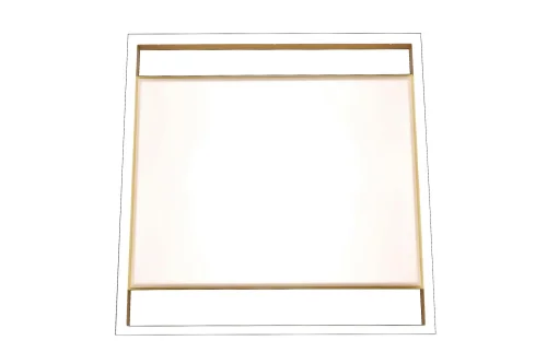 Люстра потолочная с пультом LED LAMPS 81307 Natali Kovaltseva золотая на 1 лампу, основание золотое в стиле хай-тек с пультом квадраты фото 3